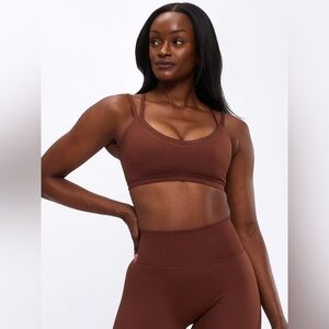 Buffbunny Limitless Laser Cut Sports Bra Size Small Mocha